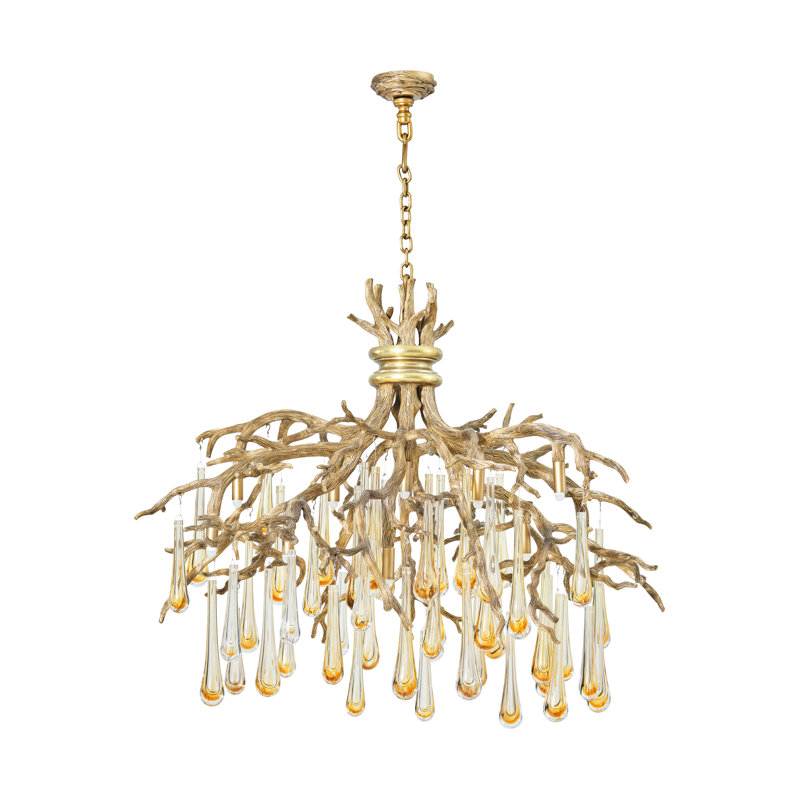 Lustre fantaisie en aluminium TA Illuminations, H 25,5 po x l 28 po x P 28 po, 10 lumières