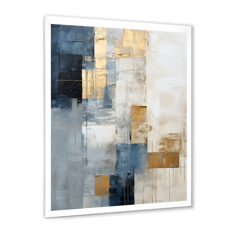 Beige et or, paysage d'hiver simple - reproductions d'art murales abstraites, H 40 po x l 30 po x P 1,5 po