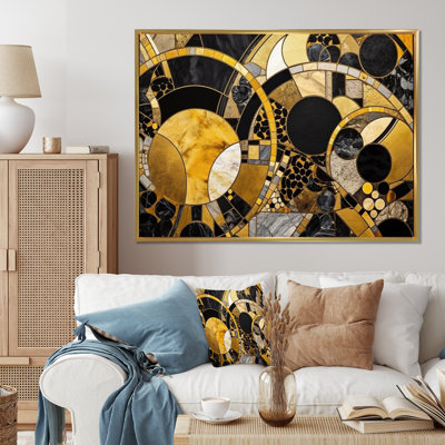 Or et noir en mouvement I - formes abstraites, art mural