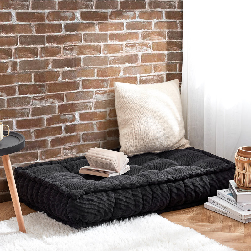 Coussin de sol Rainha, Noir