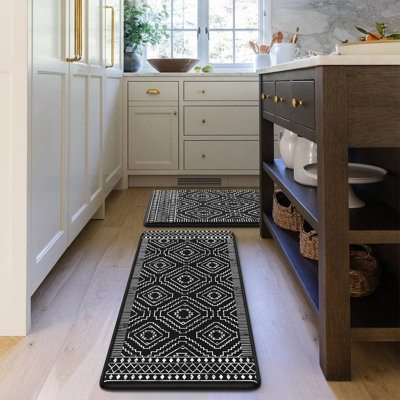 Waterproof Comfort Boho Kitchen Rugs Sets of 2