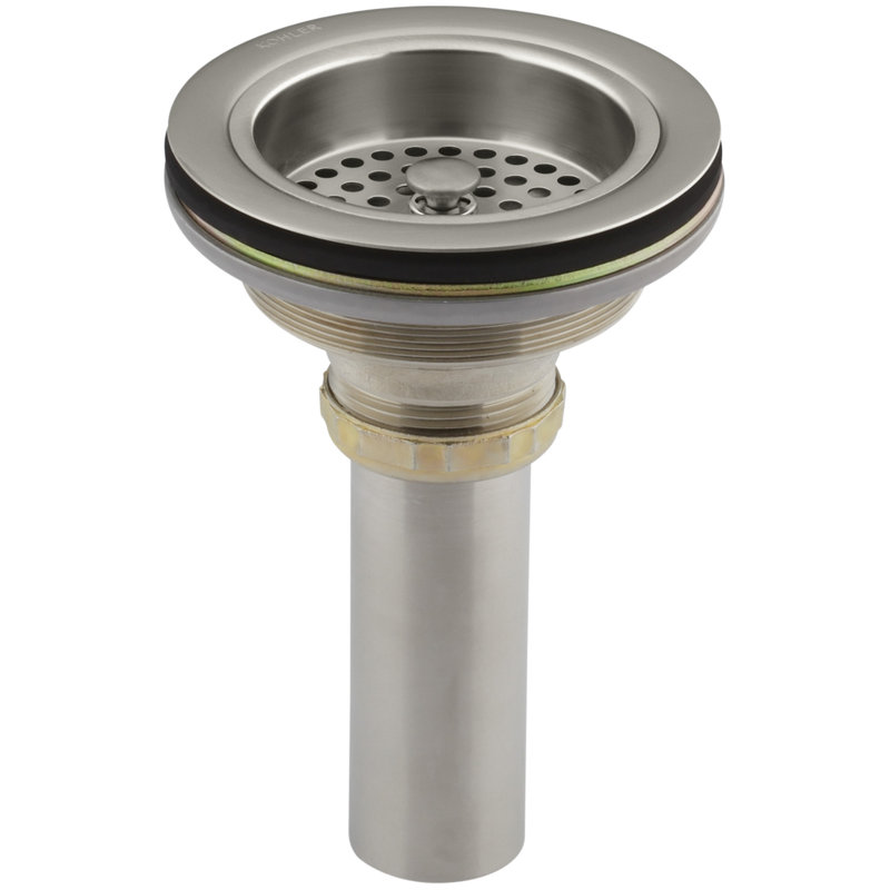Duostrainer Sink drain and strainer with tailpiece, Vibrant Brushed Nickel