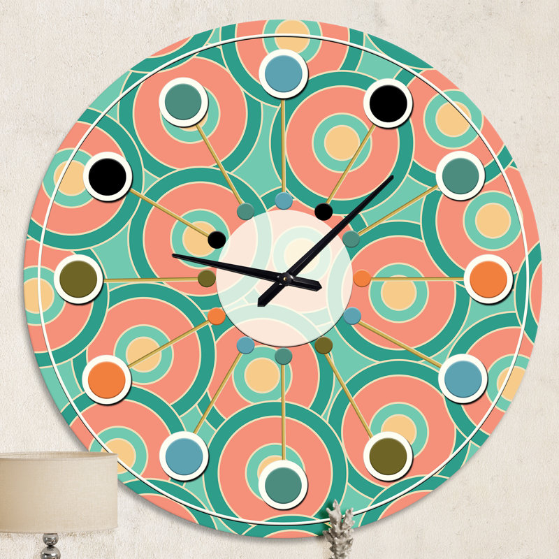 Horloge murale rétro Mid-Century, Moyenne