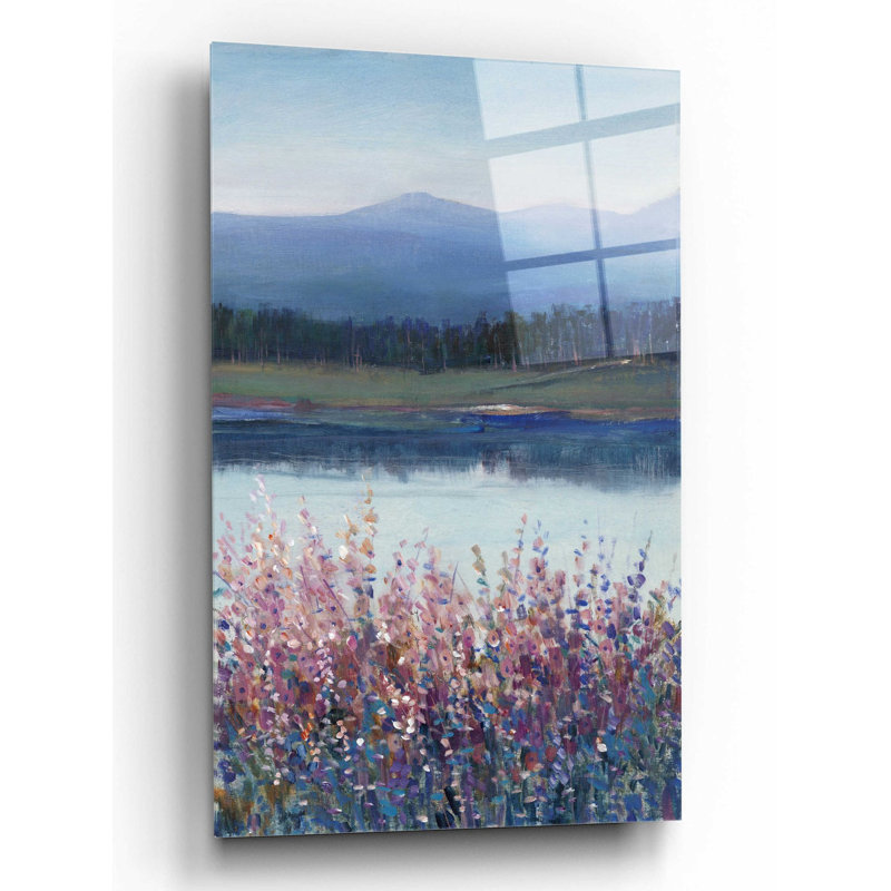 «Lakeside Mountain II» par Tim O'Toole, art mural en verre acrylique, H 16 po x l 12 po x P 0,13 po