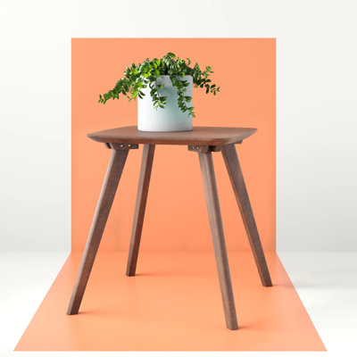 Danni-Lee 20" High Scandinavian End Table in Brown with a Curved Top