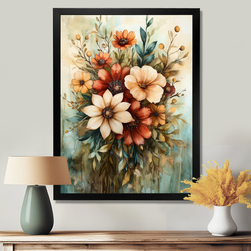 Goodridge - salon d'art mural floral, Noir, noir, noir, noir, H 20 po x l 12 po, Reproduction encadrée d'une seule photo