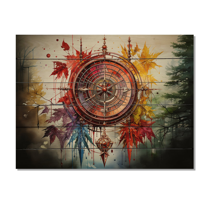 Native Art Sacred Medecine sur bois, H 30 po x l 40 po x P 0,78 po