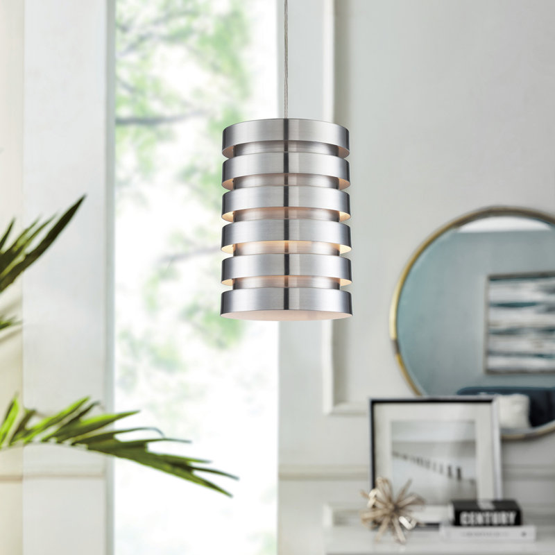 Luminaire suspendu cylindrique simple à 1 lumière Weddle