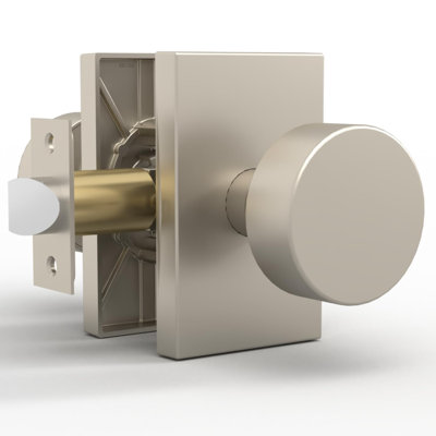 Méga poignées Laura, ensemble de 1 poignée de porte de passage, bouton de porte pour garde-robe et couloir, sans serrure, s'adapte à toutes les tailles de porte standard - laiton satiné
