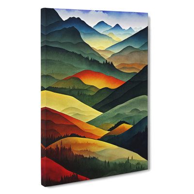 Mountain Landscape In Watercolour No.4 - Wrapped Canvas