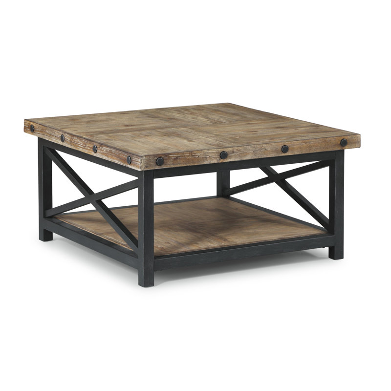 Keppler Solid Wood Top Single Coffee Table, Light Brown