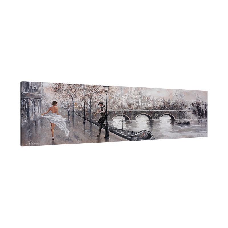 "Breathless, Neutral", toile tendue par Isabella Karolewicz, H 15 po x l 45 po x P 1,5 po