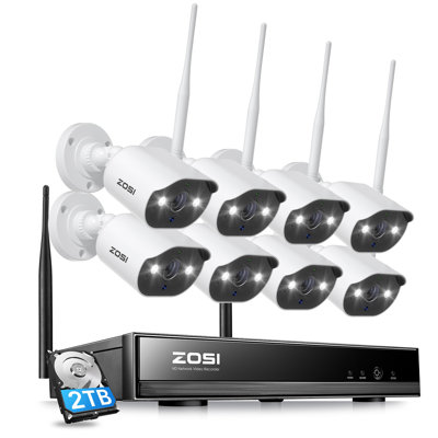8CH 3MP NVR Security Camera System With 2TB HDD, 8Pcs WIFI Spotlight Cameras, Plug-in, 2-way Audio -  ZOSI, ZSWNVK-A83082-W-US-A10