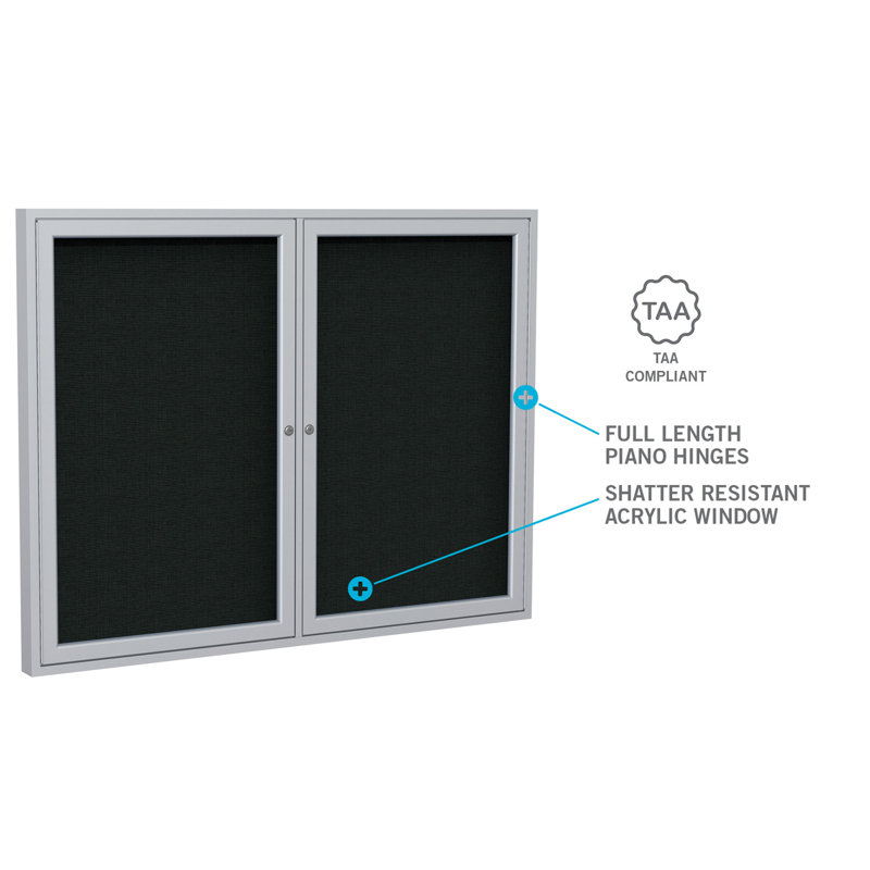 Panneau de lettre 2 portes, 48 po x 72 po gand, Bourgogne, H 36 po x l 48 po x P 2,25 po, Bronze