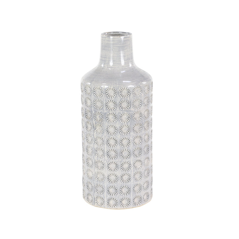 Coastal Elegance White Porcelain Floor Vase 18"