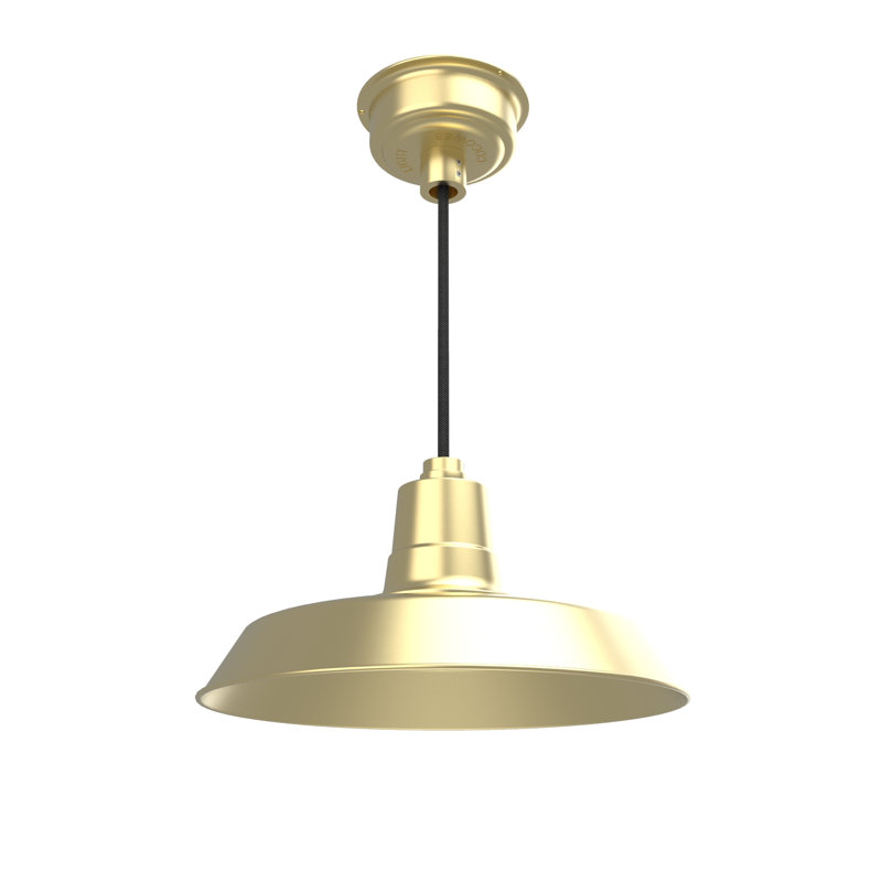 Luminaire suspendu 1 lumière del à simple dôme Haleigh, H 72 po x l 16 po x P 16 po, Cuivre massif