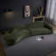 Canapé rembourré vert moyen 145,67 po avec méridienne Mid-Century et méridienne pour le salon, la chambre à coucher et le bureau à domicile-696576874