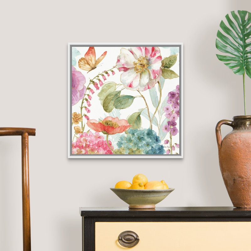 «Rainbow Seeds Flowers II» par Audit Lisa - reproduction d'art sur toile, H 22 po x l 22 po x P 2 po, Toile blanche encadrée