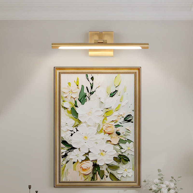 1-Light Dimmable LED Picture Light with Adjustable Colour Temperature (3000K/4000K/6000K), Artwork Display Lighting, Brass