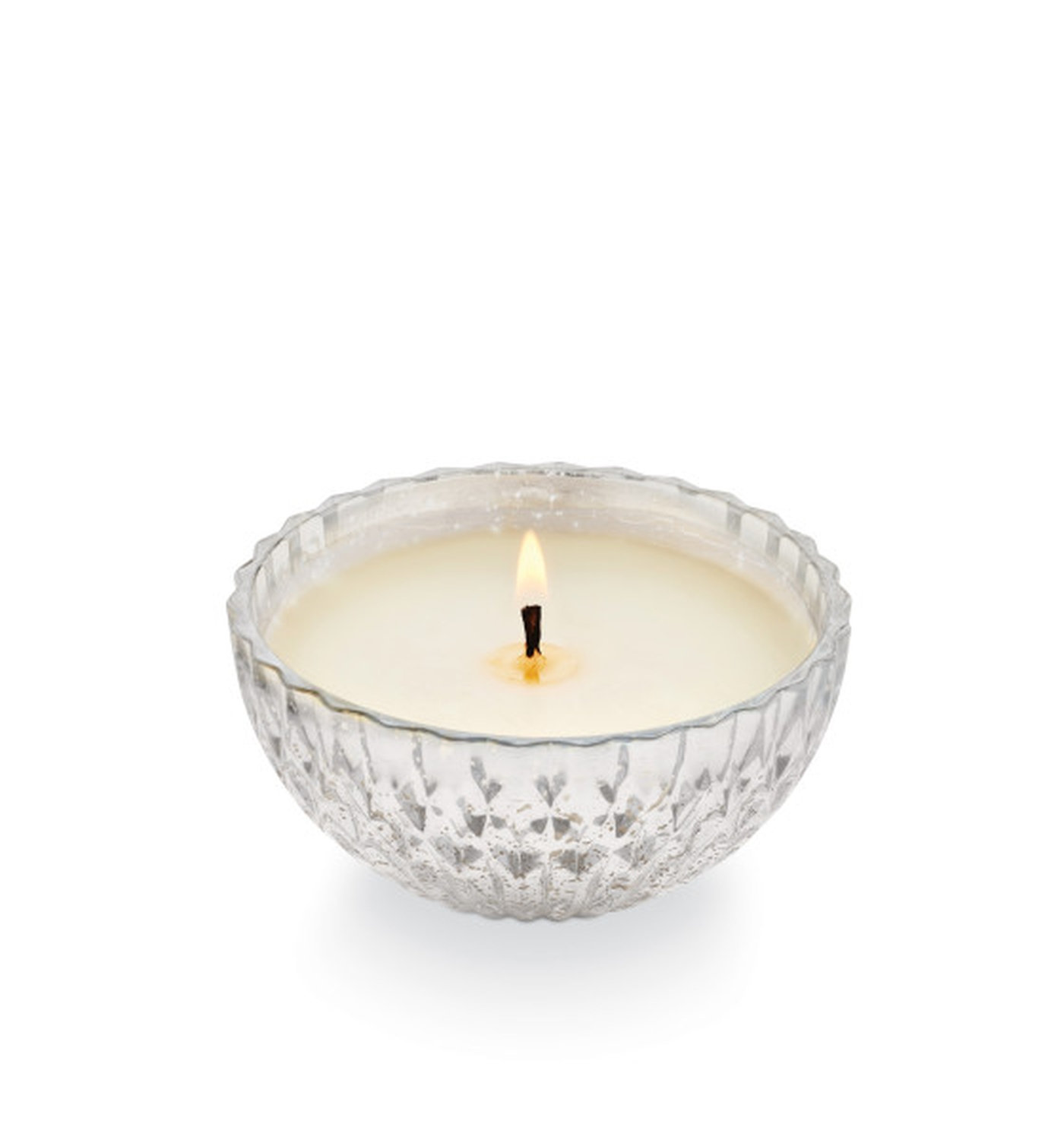  Noble Holiday Balsam & Cedar Large Crackle Glass Candle, Silver Mercury Ornament