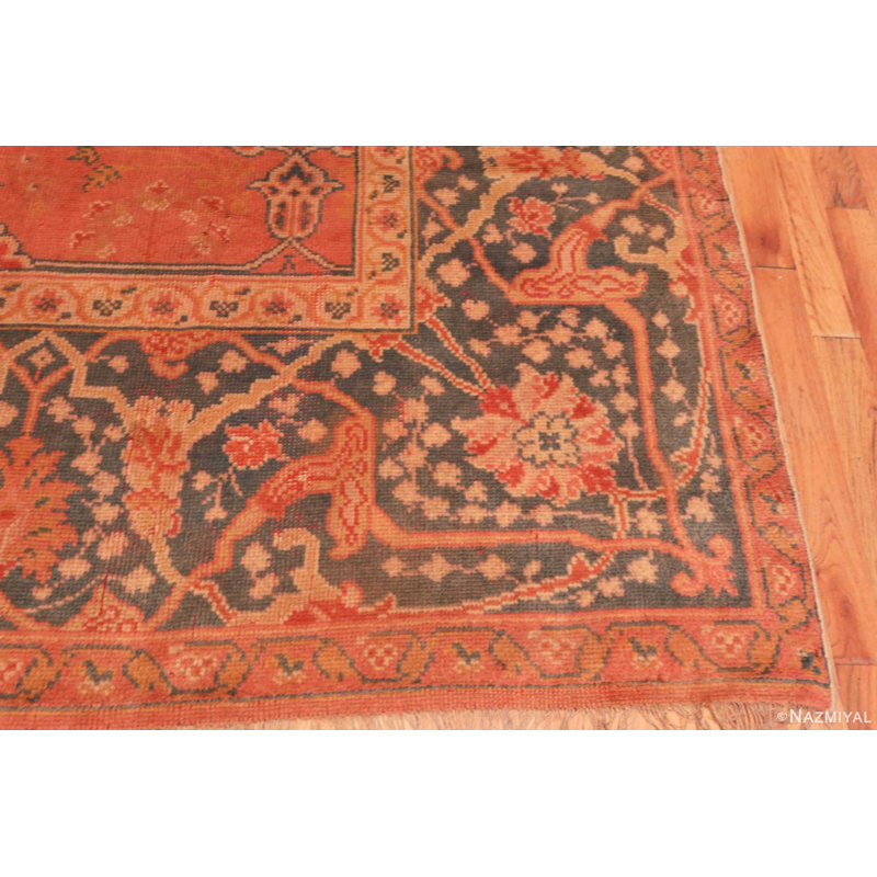 Grand tapis Oushak turc antique corail