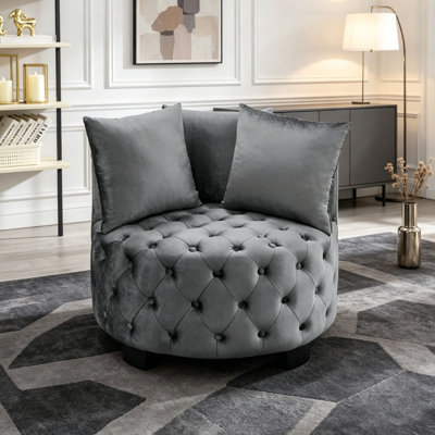 Chaise d'appoint contemporaine rembourrée et capitonnée