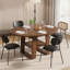 Table de salle à manger avec rangement, fini brun, table ronde extensible, 110 cm (43,3 po), détails en bois massif