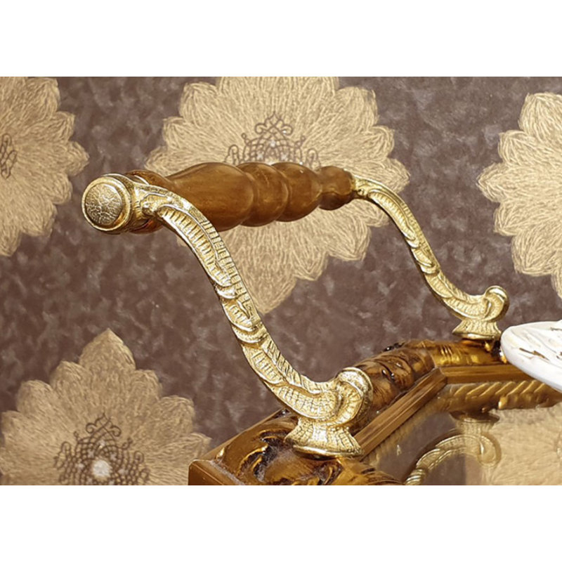 Infinity Luxury Trolley Bar With Brass Accents, Antique Gold
