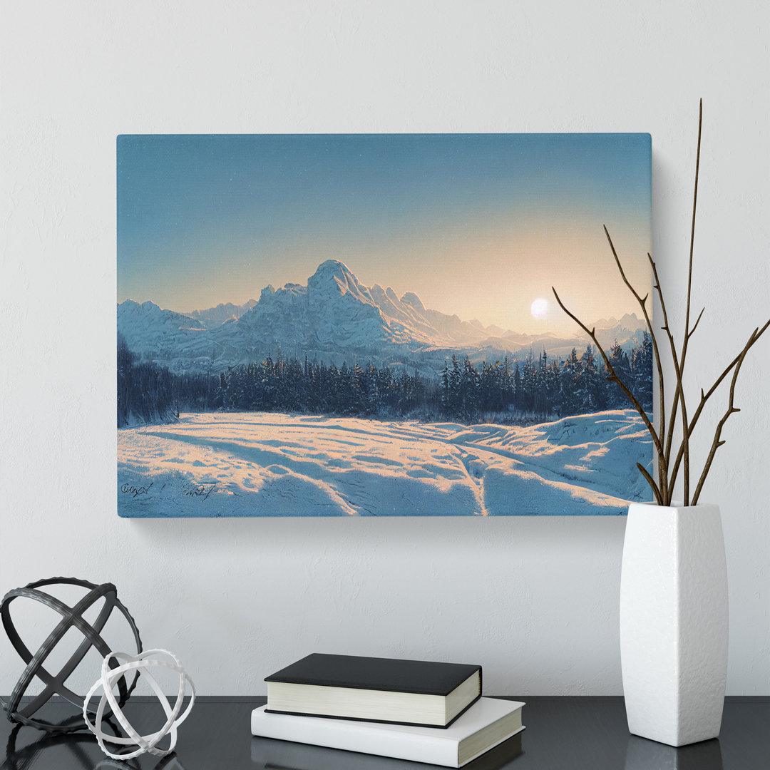 Winter Mountain Sunrise Vol.1 - Leinwandgemälde auf Wrapped Canvas