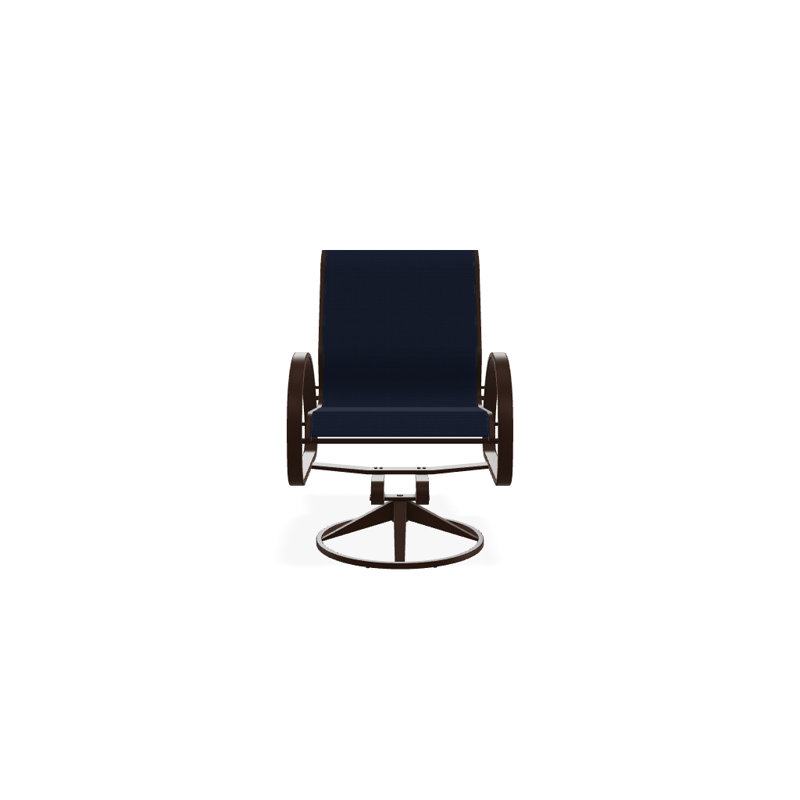 Fauteuil de patio pivotant Hiraku, Bleu marine 13D Sunbrella®, Kona texturé