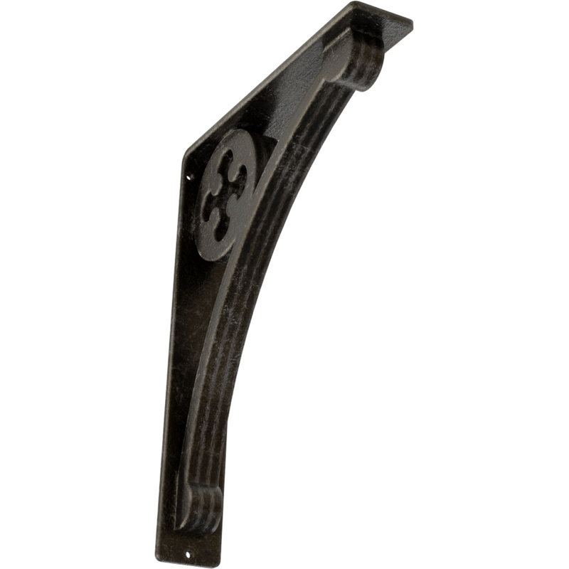 Support en fer forgé Crawley, Argenté antique chaleureux, H 12 po x l 2 po x P 10 po