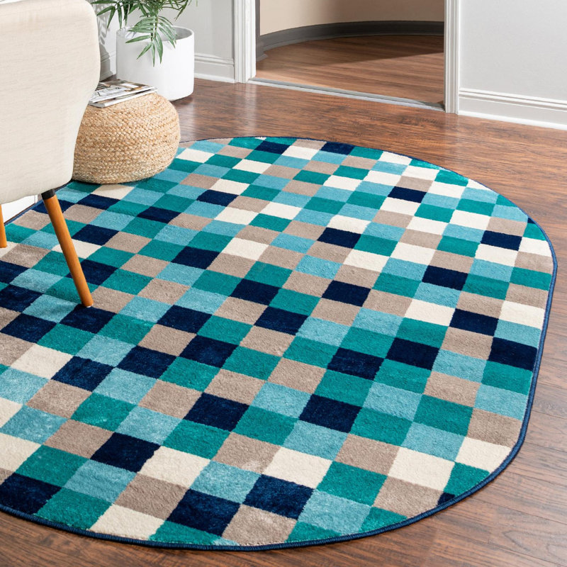 Analiese Geometric Indoor Rug, Oval 4' x 6'