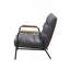 Chaise d'appoint en cuir fleur avec structure en fer mat, chaise d'appoint industrielle moderne pour le salon et la chambre à coucher