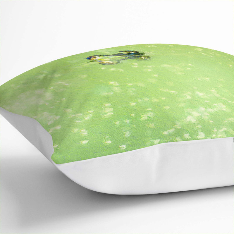 Peeping Frog Cushion with Filling, 55cm H x 55cm W x 20cm D, White