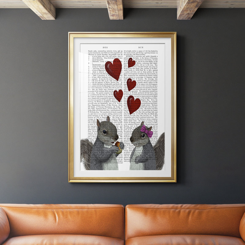 " Squirrel Love ", 30.5" W  x 42.5" H, Gold