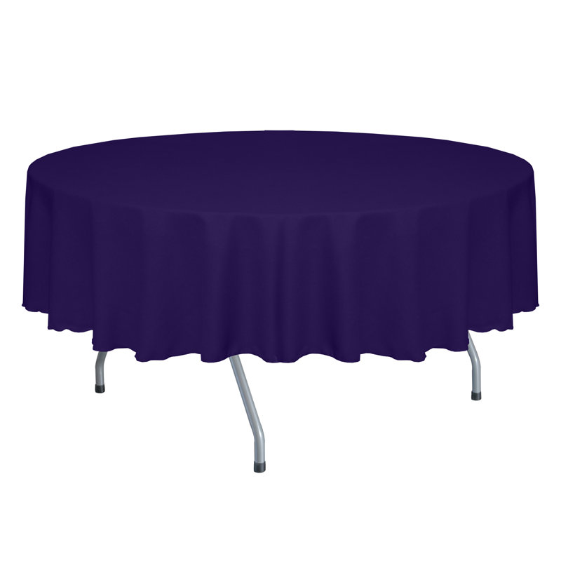 Ultimate Textile Round Tablecloth, 58" Round, Purple, 3