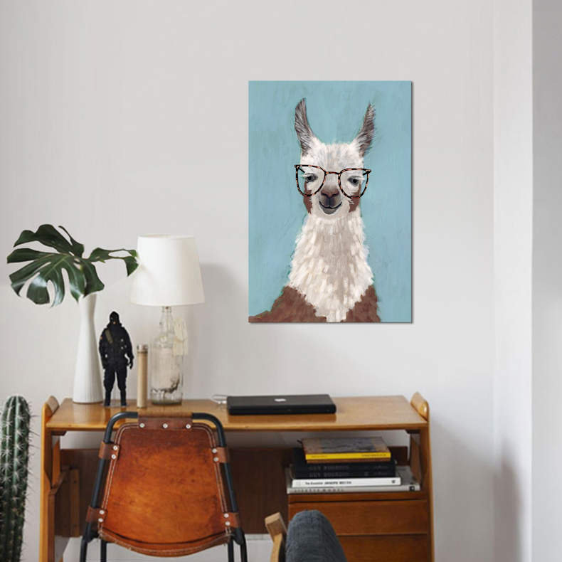 « llama spec i », art sur toile, H 12 po x l 8 po x P 0,75 po, Toile tendue, Pas de tapis