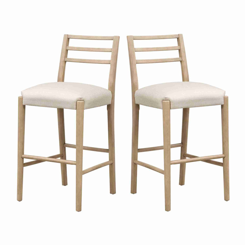 Tabouret de bar avec dossier échelle (ensemble de 2)