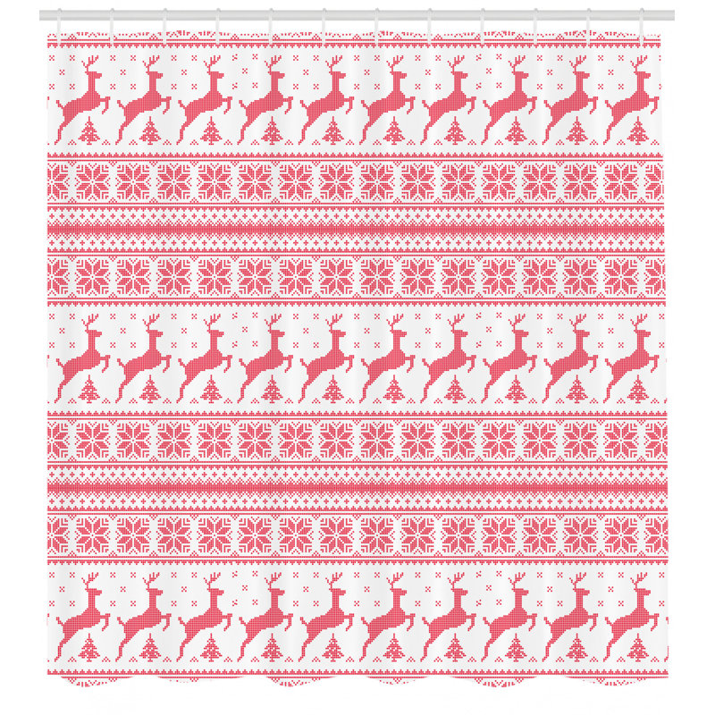 Shower Curtain with Hooks Included, 70" H x 69" W
