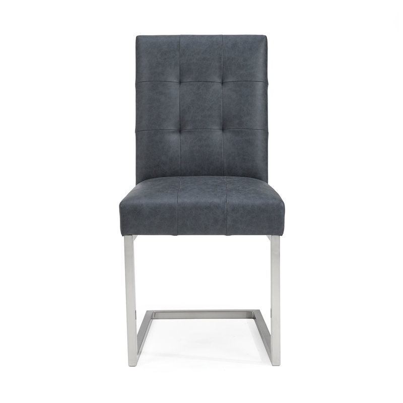 Ferber Upholstered Dining Chair, Dark Gray Polyester Blend