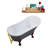 55" Streamline Clawfoot Soaking Acrylic Bathtub With Drain, Clawfeet, and Bamboo Tray-66367037-66367038