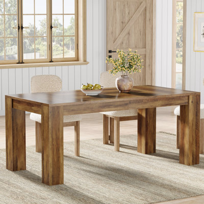 63-Inch Long Dining Table for 4-6 People, Kitchen Dinner Table for Dining Room