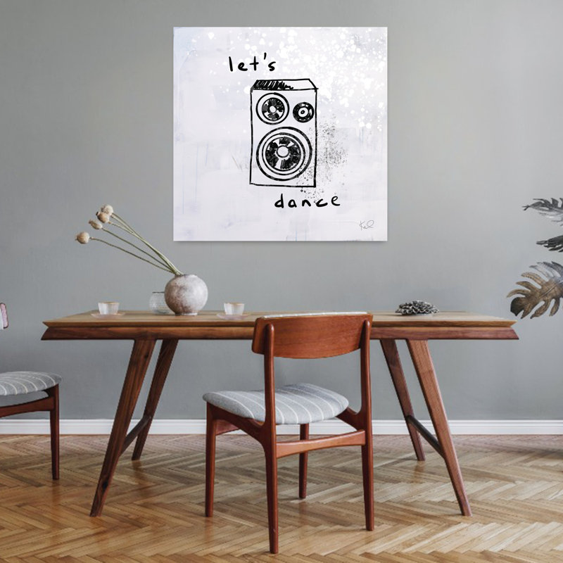 Contemporary Turn It Up Iv avec art noir et gris, H 32 po x l 32 po