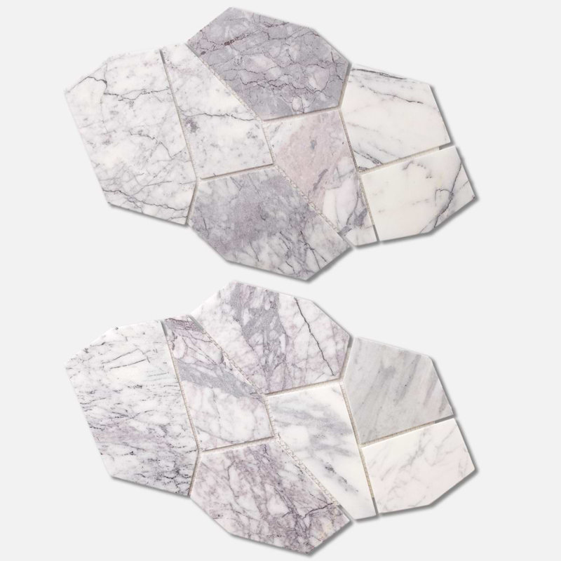 Nature Organica Marble Mosaic Tile, Lilac Tumbled