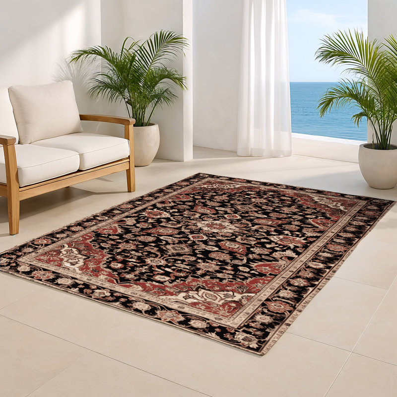 Tapis d'intérieur et d'extérieur brun Persian, Rectangle 4pi x 6 pi