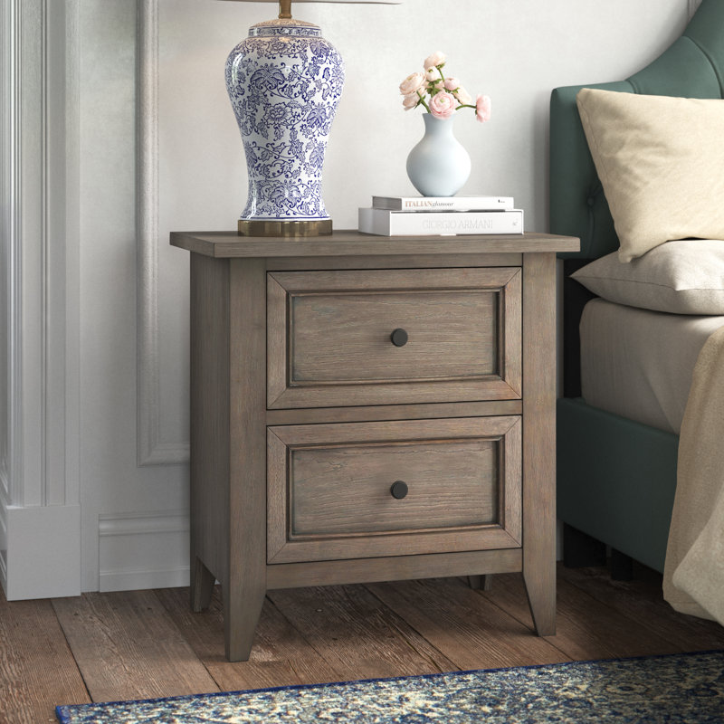 Aubrieanna 26'' W Plywood / Laminate Board Nightstand, Weathered White