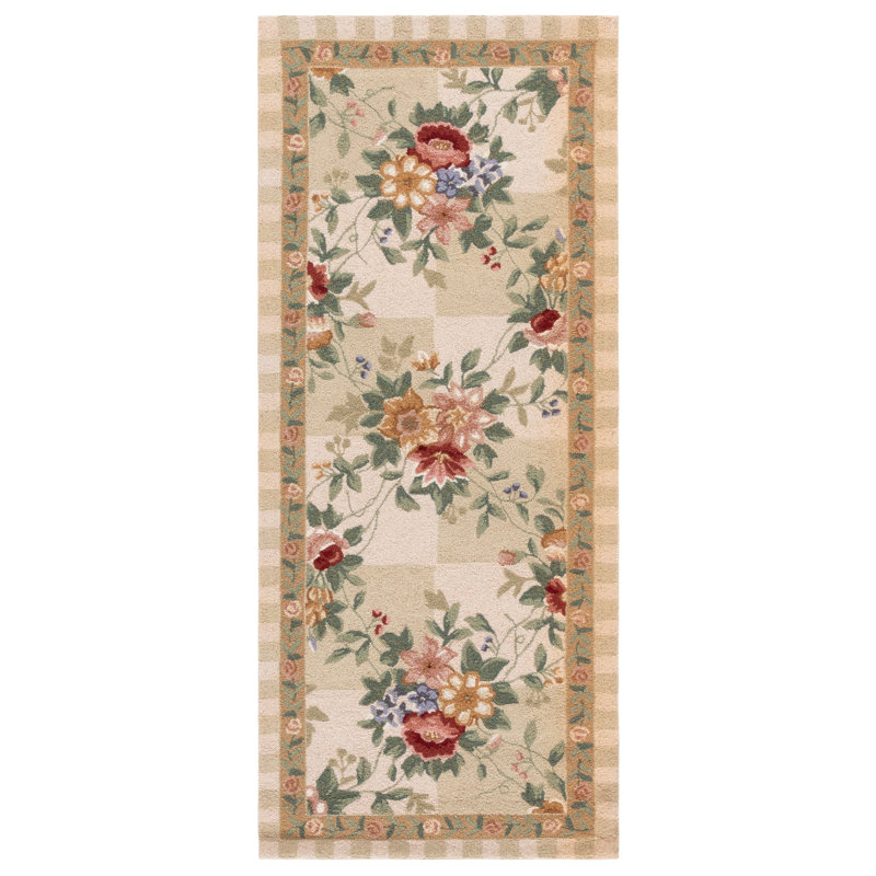 Chelsea Hand Hooked Wool Pile Floral Rug, Runner 2'6" x 6'