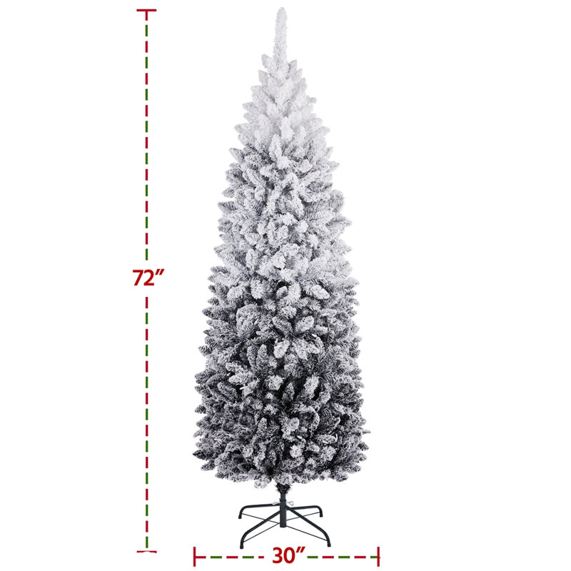Arbre de Noël artificiel pré-éclairé, 6', Noir dégradé