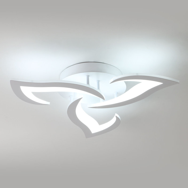 Brianie 33W 3-Head Led Flush Mount Ceiling Light, White Light 6000K, White