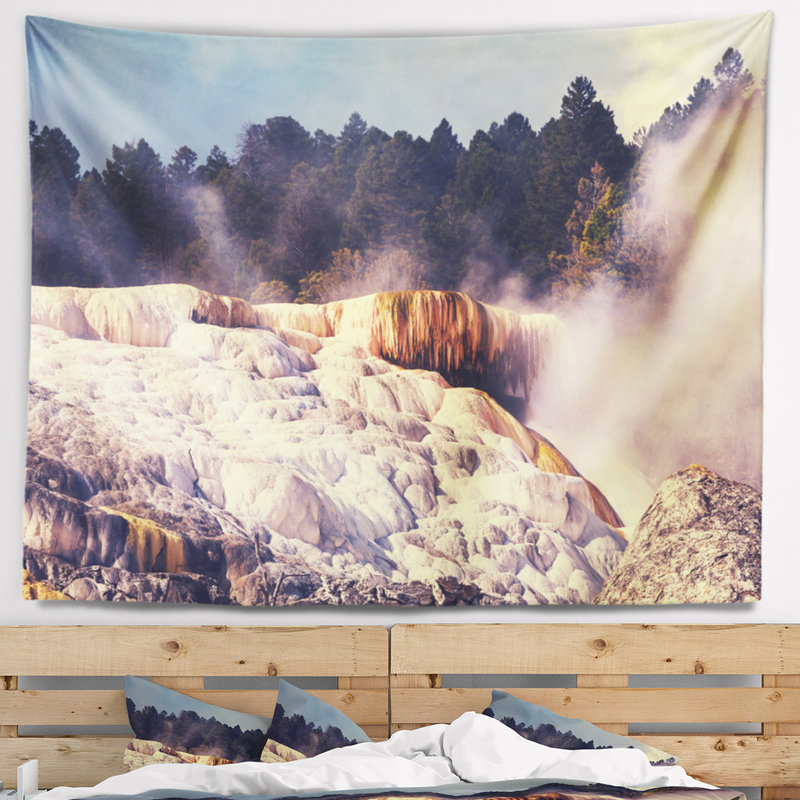 Tapisserie de vue à ressorts mammoth à chaud landscape, H 78 po x l 92 po